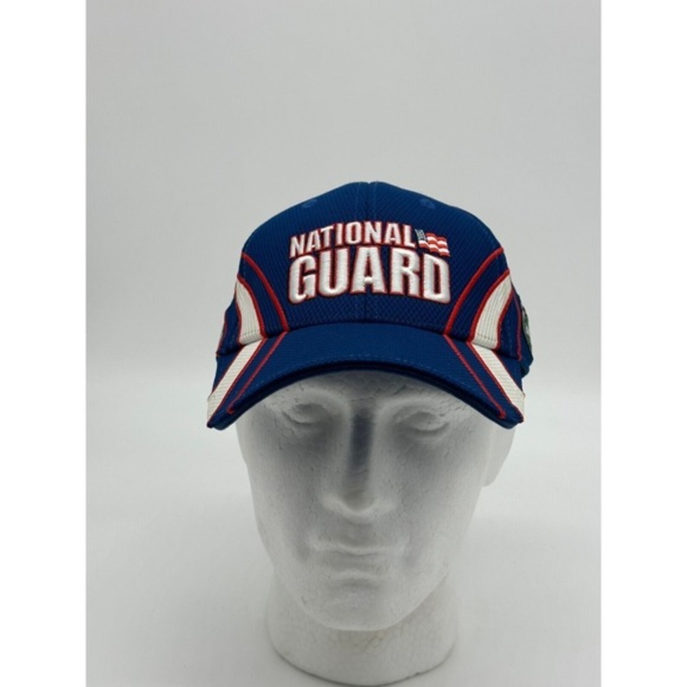 Adidas Hat Mens OSFA Always Cool Blue National Guard Motorsports Cap Hook Loop